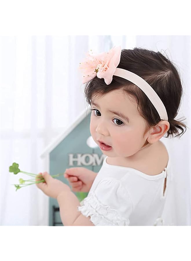 إيروريكس مجموعة من 9 عصابات رأس للبنات الصغار مصنوعة من شريط حرير ناعم ومرن وربطة رأس من الجلد الصناعي مع عقدة فيونكة - Image 2