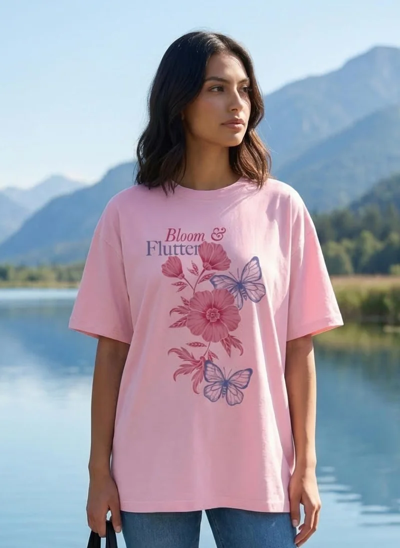 نوبيرو Nobero Oversized Printed T-shirt