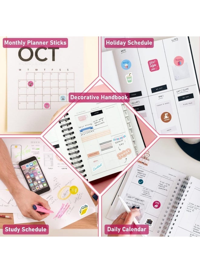 Premify 12 Sheets Essentials Planner Stickers, Weekly & Daily Travel Business Trips Parties Goals, Encouragement Planning Notes, Stunning Various Designs (650 Stickers) - Image 3