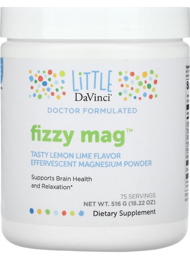 LiTTLE DaVinci Fizzy Mag Effervescent Magnesium Powder Lemon Lime 18.22 oz (516 g)
