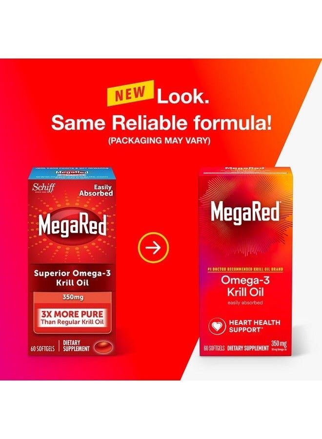 Omega3 Krill Oil 350Mg Softgels (60 Count In A Bottle) Epa & Dha Omega3 Fatty Acids With No Fishy Aftertaste Unlike Fish Oil Contains Antioxidant Astaxanthin
