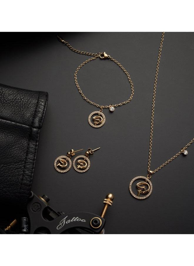 POLICE Volute Gold Plated Necklace, Bracelet, Earrings Set Box for Women's  - Image 2
