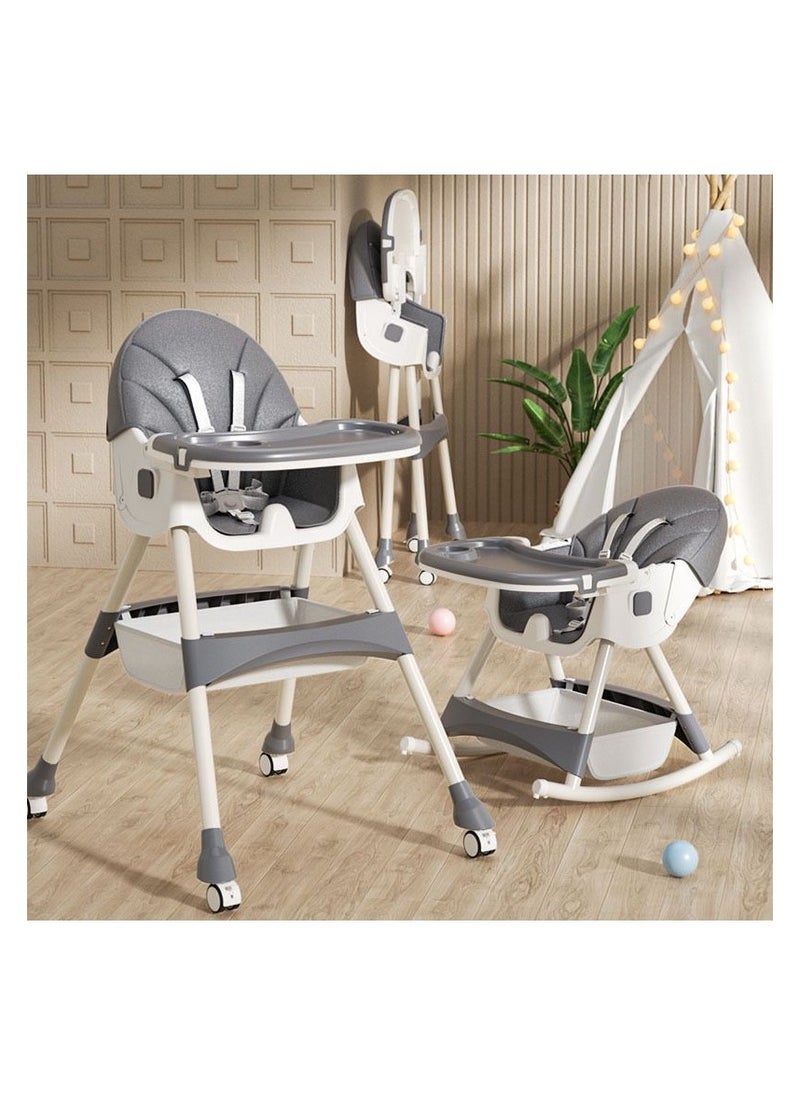 Generic Baybee Chair for Kids( Rocking)  Footrest, Baby Toddler Feeding Booster Seat with Tray, Wheels,  - Image 1