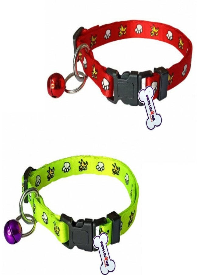 PETLICIOUS & MORE طوق صغير للقطط والجراء مصنوع من النايلون الناعم من بيتليشوس آند مور (المقاس - 10 مم، صغير، قد يختلف اللون، عبوة من قطعتين) - Image 1