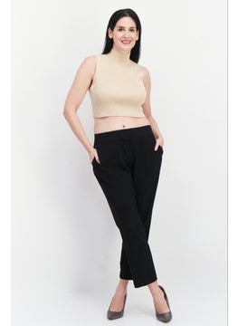 Kasper  Women Petite Slim Straight Leg Trousers, Black  - Image 3