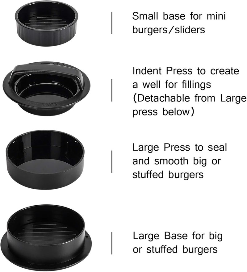 GPYG Hamburger Press Patty Maker, Burger Press, 3 in 1 Non-Stick Meat Beef Veggie Hamburger Mold, Kitchen Gadgets to Make Patty for Stuffed Slider BBQ Barbecue Grilling - Image 5