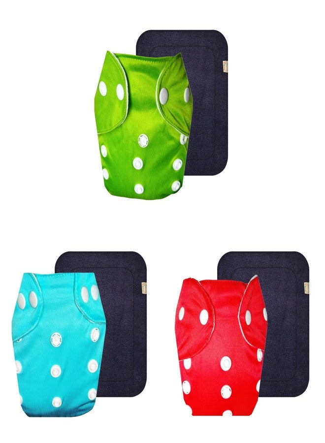 Dumbledo Lite Cloth Diaper with Gray Insert (Pack of 3) | Snug Fit | Breathable | Travel Friendly | Perfect for Indian Summers | 3 Months - 2 Years | Unisex Baby - Image 1