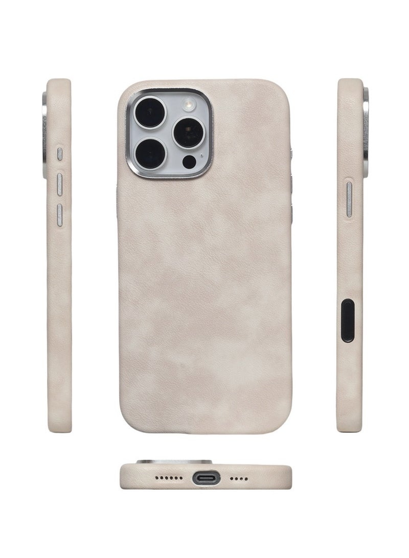 For iPhone 16 Pro Leather Case, Business Luxury Classic PU Leather Elegant Designer Men Cover Soft Non-Slip Grip Phone Cases for iPhone 16 Pro - Image 1