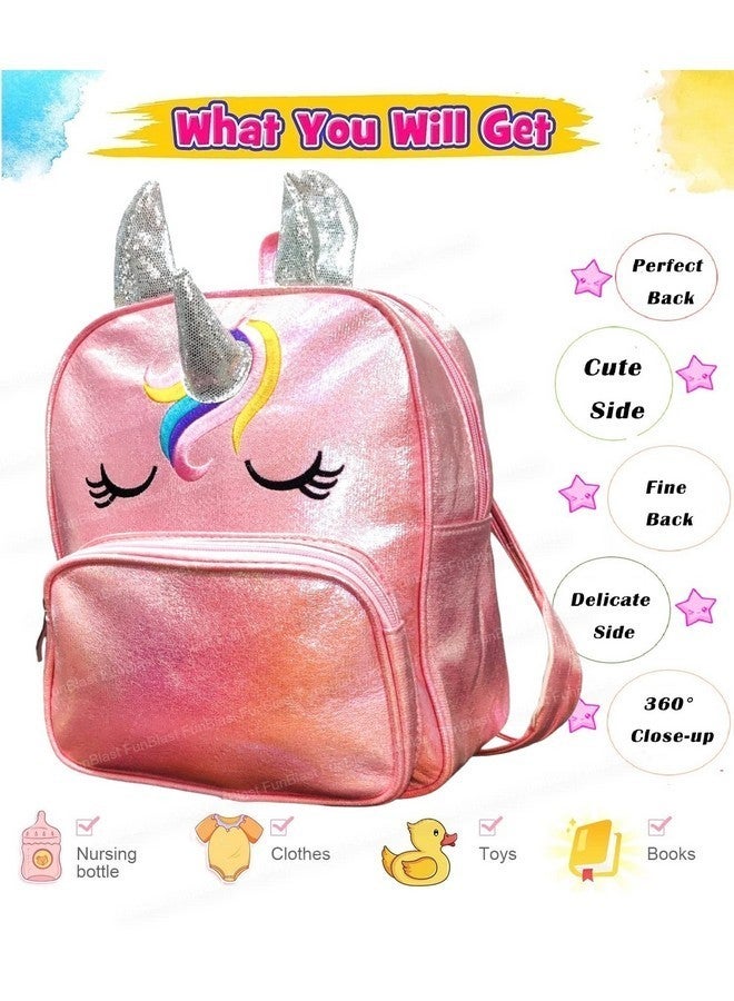 FunBlast Unicorn Bags for Kids - Cute Mini Bagpack for Girls - Small Backpack for Picnic Travel Bags for Girls, Korean Bag for Girls, Fancy Bags for Girls Stylish (29 X 25 X 13 CM) (Pink) - Image 3