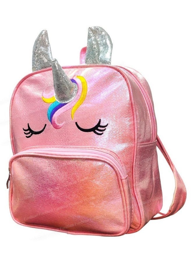 FunBlast Unicorn Bags for Kids - Cute Mini Bagpack for Girls - Small Backpack for Picnic Travel Bags for Girls, Korean Bag for Girls, Fancy Bags for Girls Stylish (29 X 25 X 13 CM) (Pink) - Image 1
