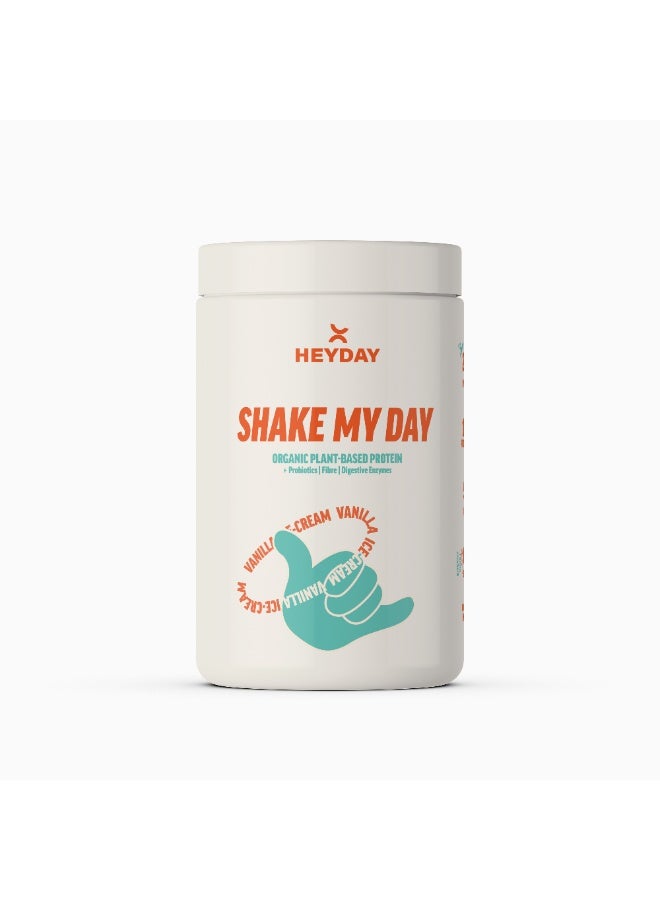 heyday Shake My Day Organic Plant-Based Protein Powder | Pea & Rice Protein | Muscle Support And Recovery & Weight Loss | Vegan, Non-GMO, Gluten-Free, Nut-Free, Soy-Free | Vanilla (800G) - Image 1