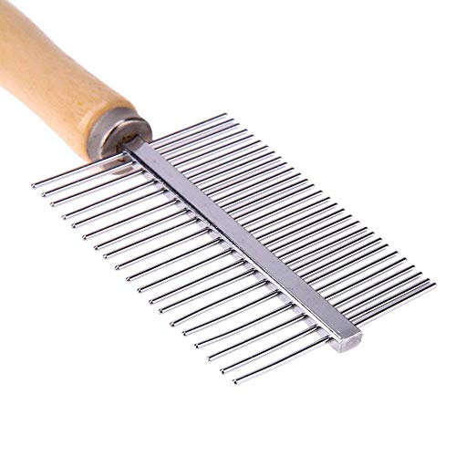 RIANZ Stainless Steel with Wood Handle Grooming Comb for Dog/Cats and Pets (1pc) - Image 4