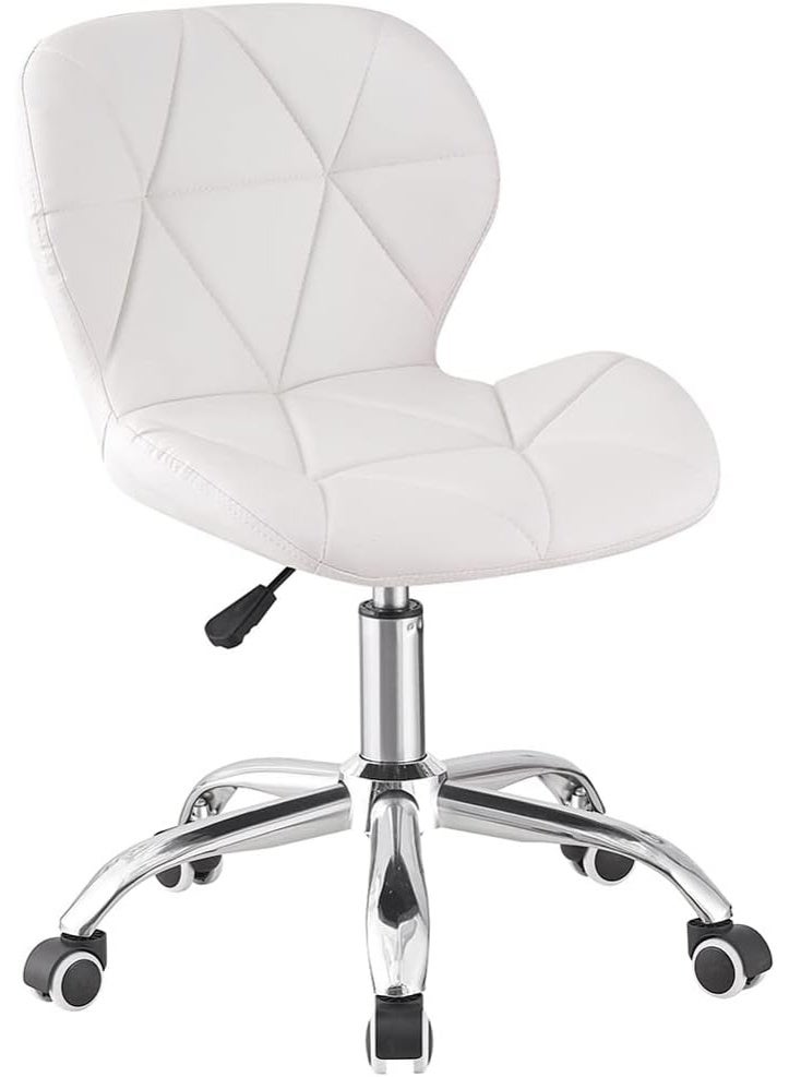 Modern Desk Chair – Comfortable Swivel Study Chair – Adjustable Height PU Leather Home Office Chair with Chrome Legs - Image 4