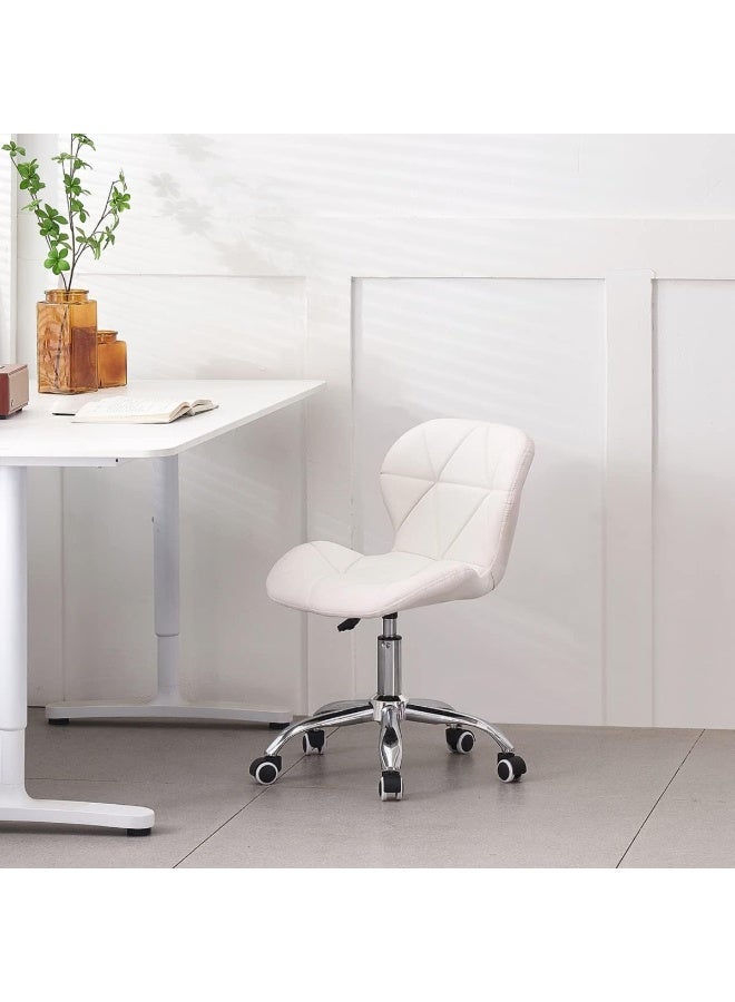 Modern Desk Chair – Comfortable Swivel Study Chair – Adjustable Height PU Leather Home Office Chair with Chrome Legs - Image 3