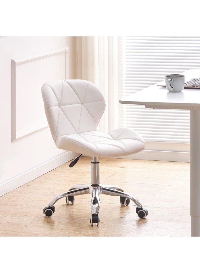 Modern Desk Chair – Comfortable Swivel Study Chair – Adjustable Height PU Leather Home Office Chair with Chrome Legs - Image 2