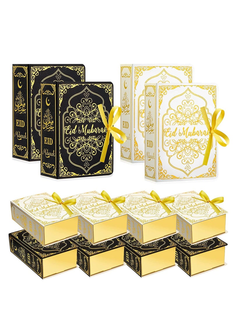 Y&D Eid Mubarak Candy Box Set, Ramadan Gift Boxes for Muslim Eid, Blue Treat Storage Case with Ribbon, Party Supplies Decorations 12PCS - Image 1