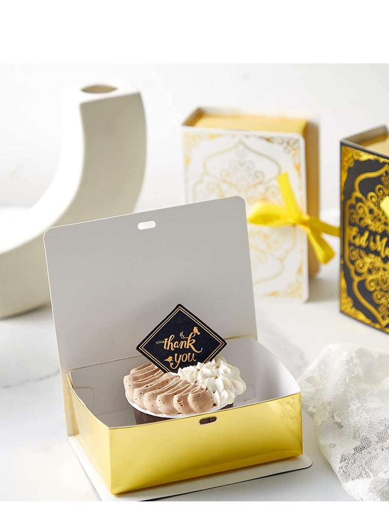 Y&D Eid Mubarak Candy Box Set, Ramadan Gift Boxes for Muslim Eid, Blue Treat Storage Case with Ribbon, Party Supplies Decorations 12PCS - Image 5