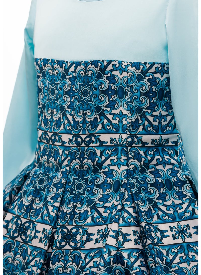 Queen BLUE MAROCON Girls Party Dress, Princess Dress Party Wear Wedding Evening Formal Pageant Dance Gown for Birthday Kid Girls Elegant - Image 4