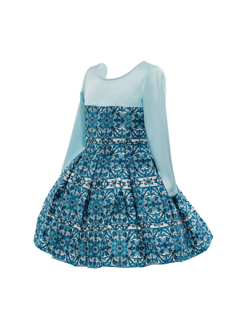 Queen BLUE MAROCON Girls Party Dress, Princess Dress Party Wear Wedding Evening Formal Pageant Dance Gown for Birthday Kid Girls Elegant - Image 3