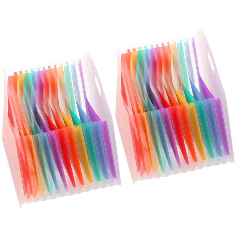 2Pcs A4 Accordion File Organizer Standing Expanding Folder Large Capacity Black - Image 2