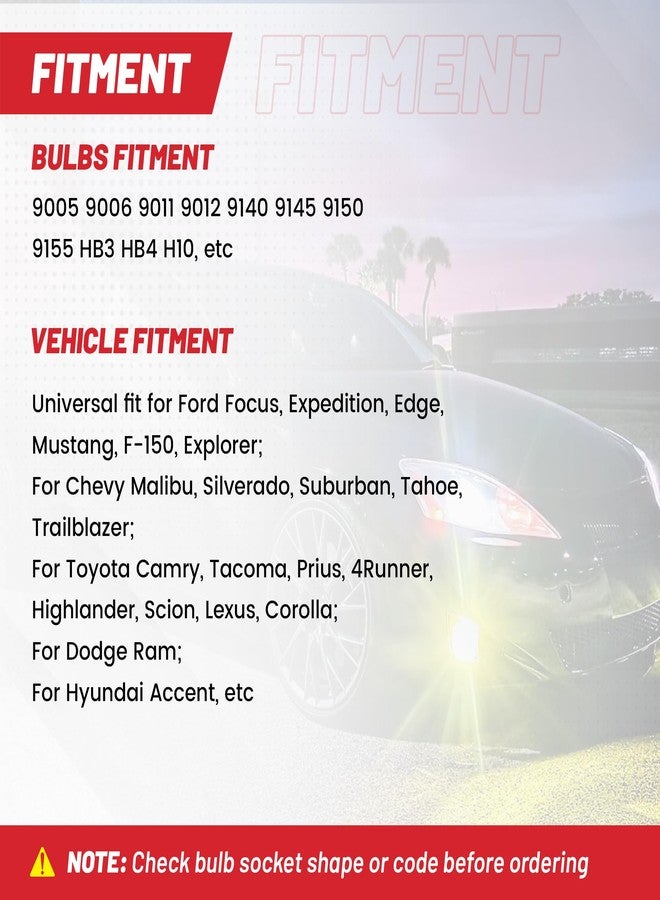 RED WOLF مقبس سيراميك أنثوي ثنائي السن من ريد وولف 9005 9006 HB3، مناسب لسيارات تويوتا، جنرال موتورز، فورد، شيفروليه، هيونداي، كرايسلر، كيا، وهوندا، بالإضافة إلى مصابيح الضباب الأمامية. يُستخدم كبديل لمصابيح LED الأمامية. - Image 3