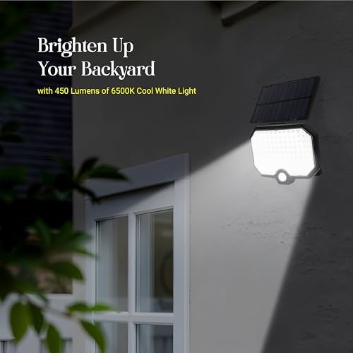 Dylect® Eco Motion Sensor Solar Wall Light for Garden, Parking, Terrace, Security, Shop | 3 in 1 Function, IP44 Waterproof, Upto 12 Hr Runtime, Easy Installation (Cool White) - Image 2