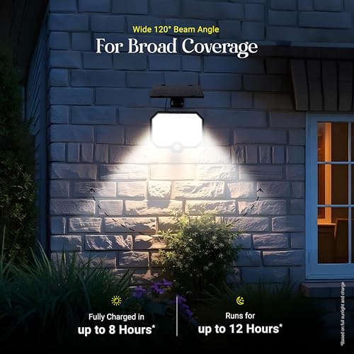 Dylect® Eco Motion Sensor Solar Wall Light for Garden, Parking, Terrace, Security, Shop | 3 in 1 Function, IP44 Waterproof, Upto 12 Hr Runtime, Easy Installation (Cool White) - Image 5