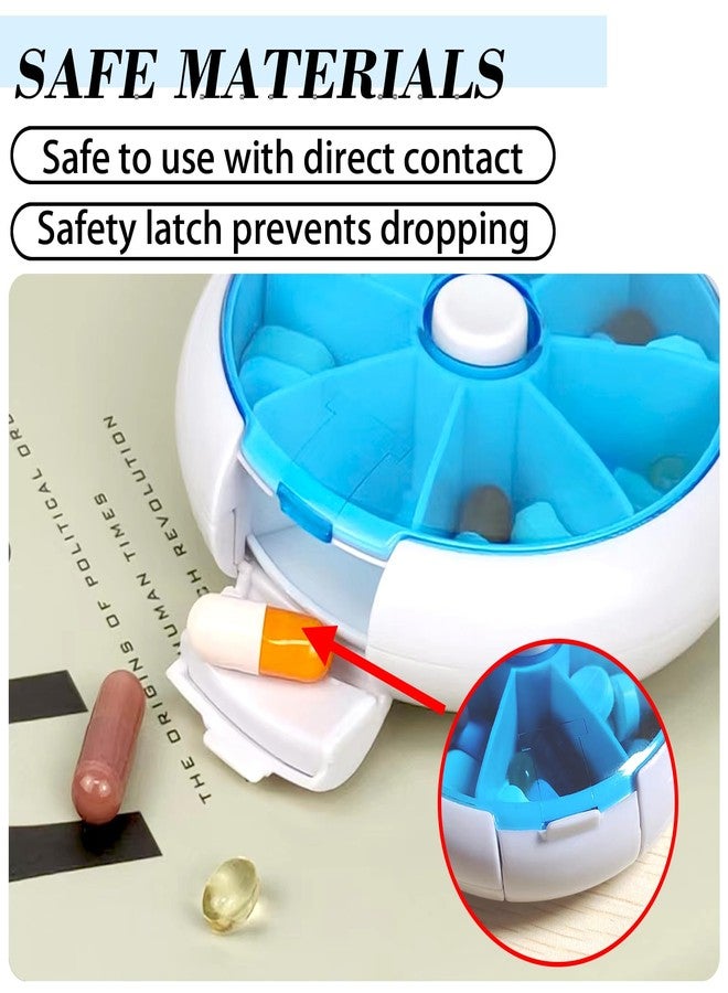 INVODA Pill Cases Weekly INVODA Pill Organizer 7 Day 3 Times Medicine Pill Dispenser Push Button Rotate Pill Planner with 7 Compartments - Image 5