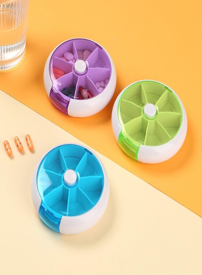 INVODA Pill Cases Weekly INVODA Pill Organizer 7 Day 3 Times Medicine Pill Dispenser Push Button Rotate Pill Planner with 7 Compartments - Image 2