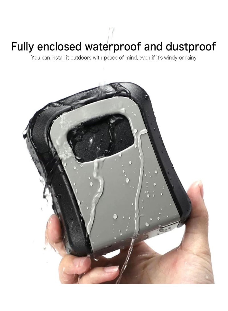 عام للاستخدام الداخلي والخارجي (أسودفضي) صندوق قفل مكون من 4 أرقام، خزنة مفاتيح مع قفل قابل للإزالة، صندوق قفل تخزين مفاتيح مقاوم للعوامل الجوية، سعة 5 مفاتيح - Image 5