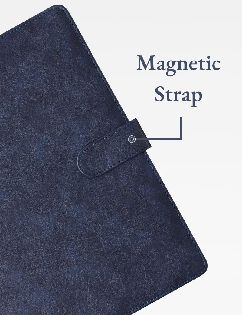 Mymazn Padfolio Portfolio Folder, Faux Leather Interview Resume Folder with Document Organizer & Business Card Holder, Letter-Sized Notepad Legal Pad Holder for Men Women (Navy Blue) - Image 5