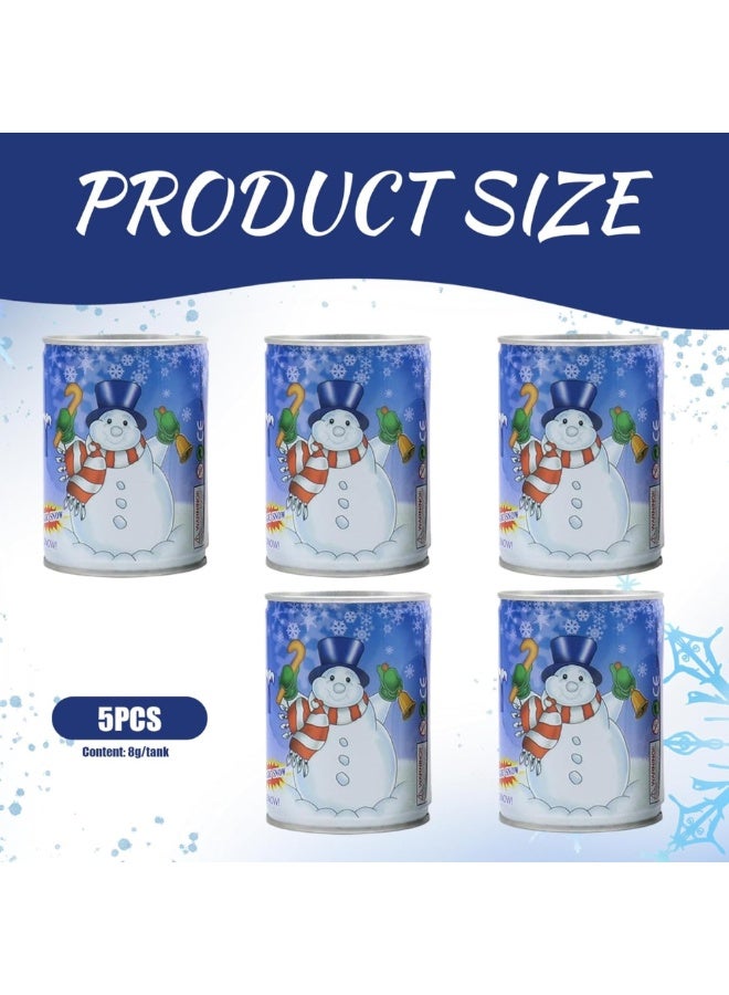 ماكدو 5 عبوات ثلج فوري، ثلج زينة اصطناعي، ثلج اصطناعي مزيف، ثلج مزيف رقيق، علب ثلج اصطناعي سحري من صنع الإنسان، للعرض في الحفلات وتزيين المهرجانات والحرف اليدوية - Image 2