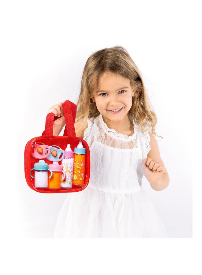 fash n kolor My Sweet Baby Disappearing Doll Feeding Set | Baby Care 6 Piece Doll Feeding Set (Red) - Image 2