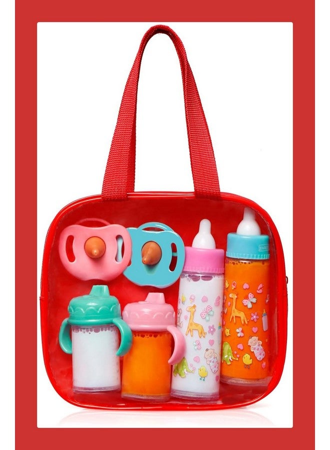fash n kolor My Sweet Baby Disappearing Doll Feeding Set | Baby Care 6 Piece Doll Feeding Set (Red) - Image 5