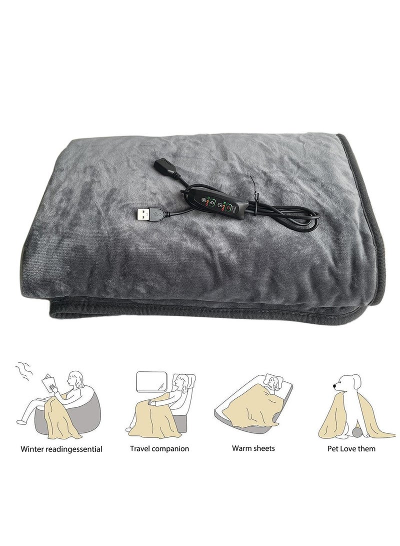 3-Level Heating Shawl Blanket Nap Blanket Winter Home Electric USB Powered Heated Throw 76x150cm - Image 1