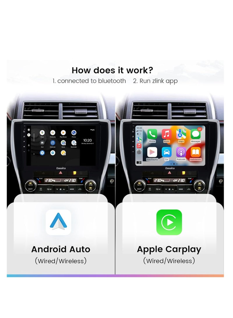 راديو سيارة أندرويد 10.2 بوصة لسيارة تويوتا كامري 2015 2016 2017 مع كار بلاي لاسلكي وأندرويد أوتو | نظام ملاحة جي بي إس | راديو وسائط متعددة بشاشة تعمل باللمس | 4G+64G أندرويد 11 - Image 3