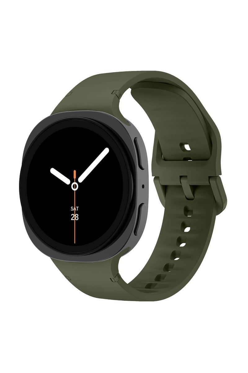 Strap for Samsung Galaxy Watch 8 40mm 44mm/8 Classic 46mm,No Gap Soft Silicone Band Waterproof Wristband for Samsung Galaxy Watch 8,Green - Image 1