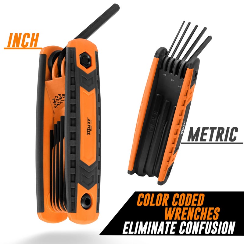 AMERICAN MUTT TOOLS Mutt Tools 17pc Folding Allen Wrenches Sets – Includes an SAE and Metric Allen Key Set – Folding Hex Keys for DIY, Archery and Bikes - Image 4