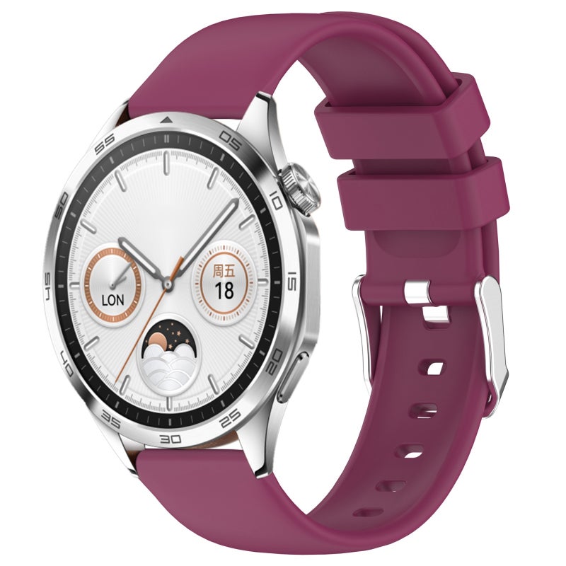 erorex For Huawei Watch Gt4 41Mm 20Mm Smooth Solid Color Silicone Watch Band(Burgundy) - Image 1
