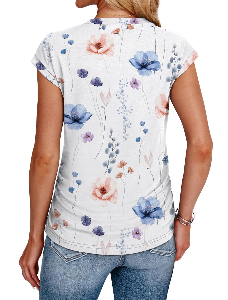SAMPEEL Blouses for Women 2026 Short Sleeve Shirts Trendy Spring Tops Work Business Casual Summer Clothing L - Image 5