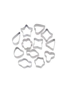 Lazybeee LAZYBEEE 12 pcs Stainless Steel Mini Cookie Biscuit Cupcake Cutter Set of 12 Shapes  - Image 1