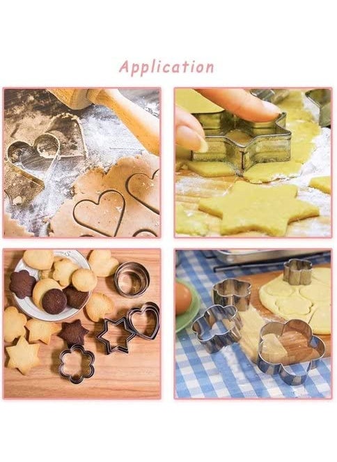 Lazybeee LAZYBEEE 12 pcs Stainless Steel Mini Cookie Biscuit Cupcake Cutter Set of 12 Shapes  - Image 4