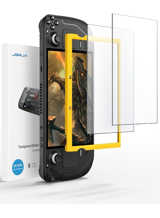 jsaux 2 Pack Screen Protector For Steam Deck Anti Glare Protector 9H Hardness Easy To Install With Guiding Frame Scratch Resistant Matte Tempered Glass Compatible With Steam Deck Oled - Image 1