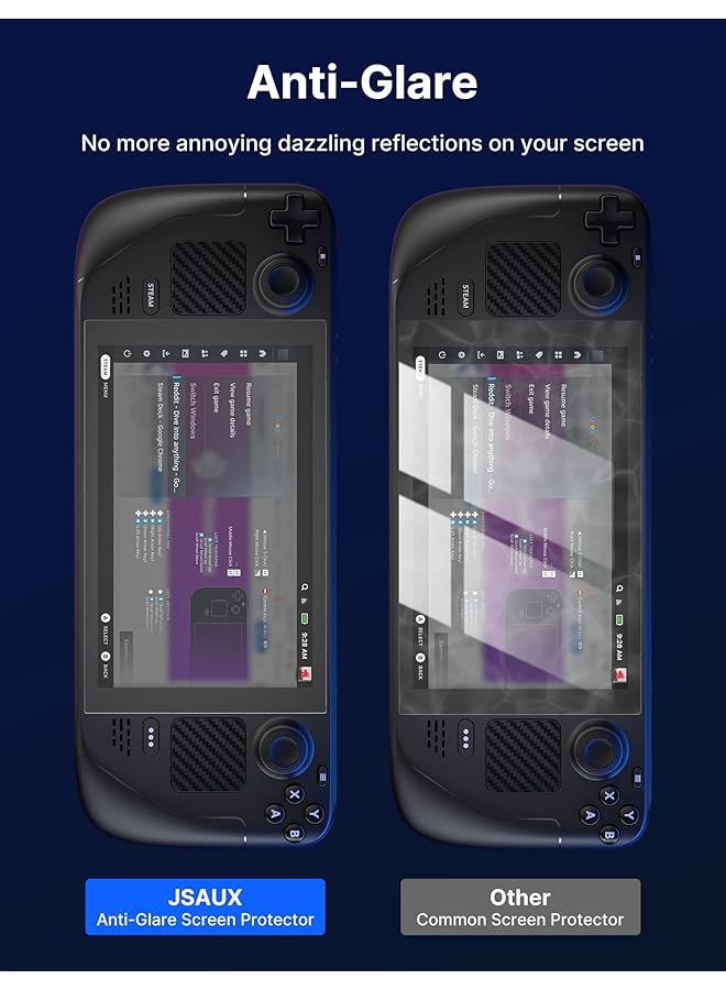 jsaux 2 Pack Screen Protector For Steam Deck Anti Glare Protector 9H Hardness Easy To Install With Guiding Frame Scratch Resistant Matte Tempered Glass Compatible With Steam Deck Oled - Image 3