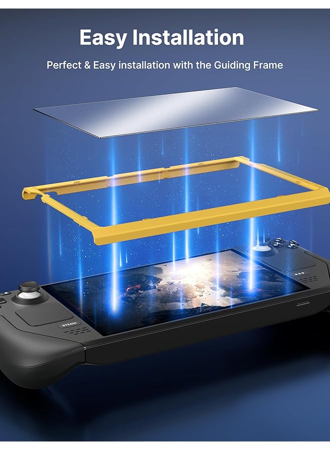 jsaux 2 Pack Screen Protector For Steam Deck Anti Glare Protector 9H Hardness Easy To Install With Guiding Frame Scratch Resistant Matte Tempered Glass Compatible With Steam Deck Oled - Image 4