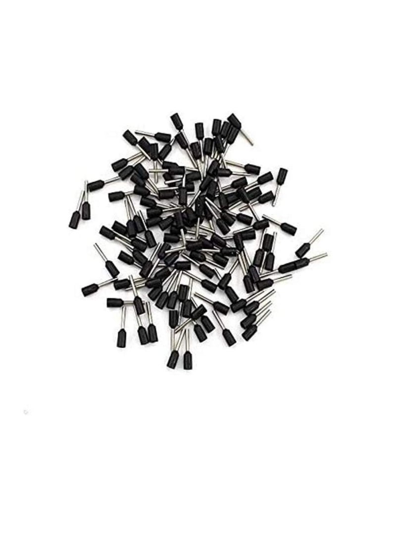 Insulated Ferrules Terminal Block Cord End Wire Tubular Connector Electrical Crimp Cable Lugs Terminal Cable Crimp Cable Sleeve for Wire Connection Pack of 100 2.5mm E2508 Black - Image 3