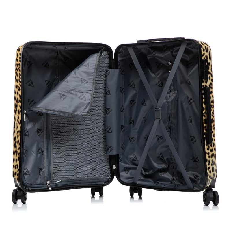 InUSA Cheetah Print Luggage with Spinner Wheels | Durable Lightweight Hardside Suitcase | Travel Bag with Handle and Trolley | 20-Inch Carry On Small Luggage - Image 5