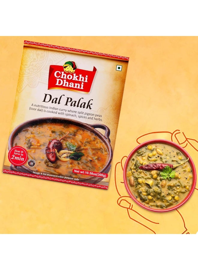 Chokhi Dhani Dal Palak 300 gm | Ready to Eat | Just Heat & Eat | Stove Top or Hot Water | Ready in 2 Minutes - Image 3