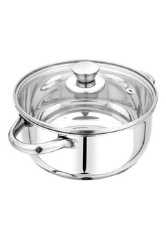 Pristine Stainless Steel Tri Ply Induction Base Cook n Serve Casserole with Glass Lid, 14cm, (1L, Silver) - pzsku/ZDAEF10636105E2538CD8Z/45/_/1740118972/65d3a192-6cba-4238-934b-de8a2a17e49e