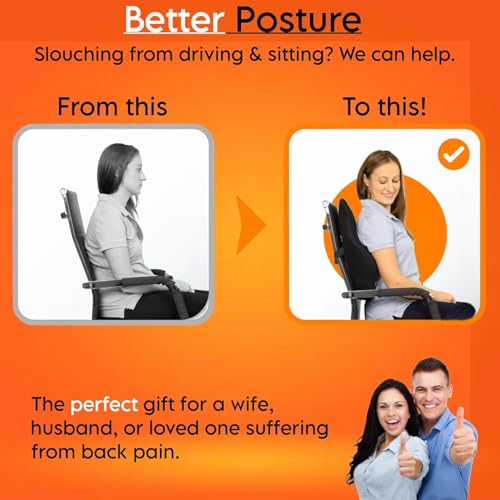 kossto Back Support for Office Chair – Orthopedic Lumbar Back Rest for Back Pain Relief – Car Seat Back Support Pillow – Ergonomic Back Pillow for Sitting at Work, Home, or Travel (Mesh Black) - Image 4